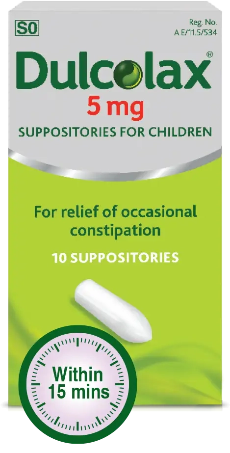 Dulcolax laxative suppositories 5mg fast relief package